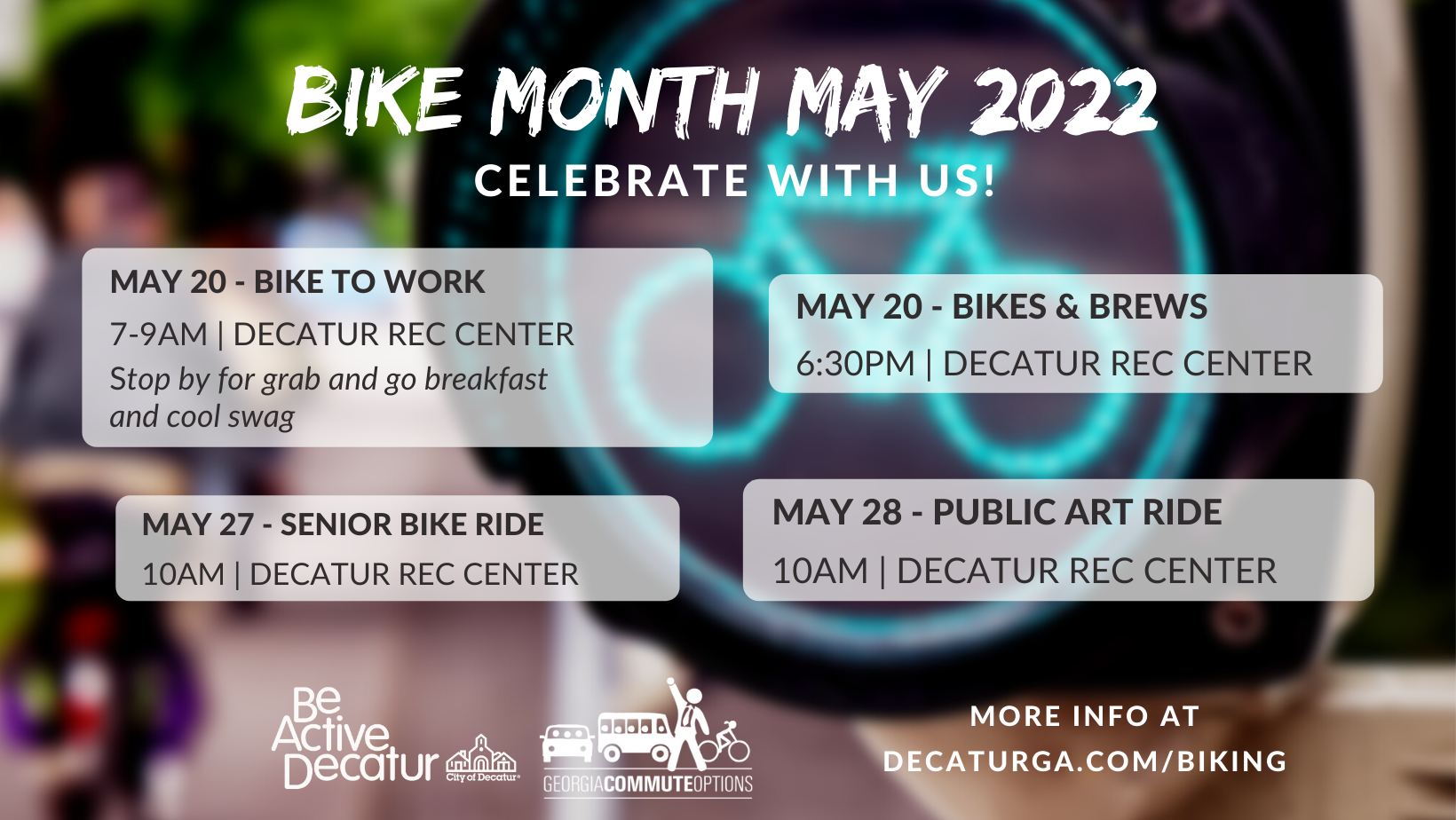 Celebrate Bike to Work Week with Decatur Active Living Decatur Parks